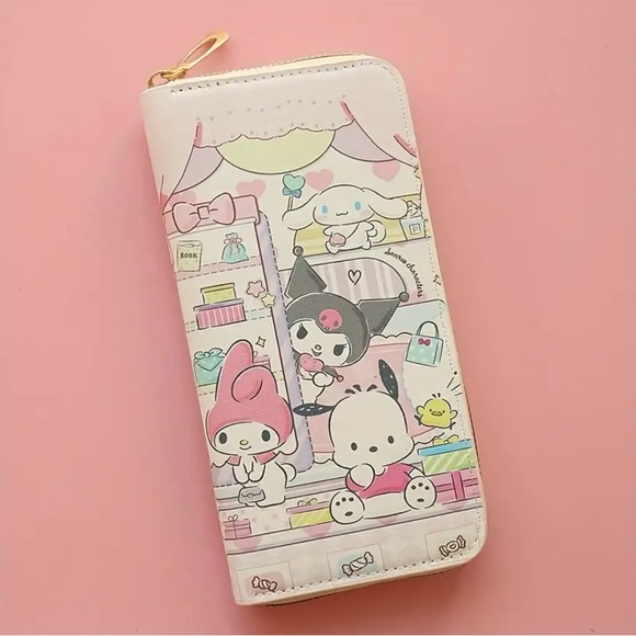 💜🐧HP🐧💜 SANRIO CHARACTER “GIFT SHOP” DESIGN WALLET NWOT ZIP AROUND - Picture 3 of 4